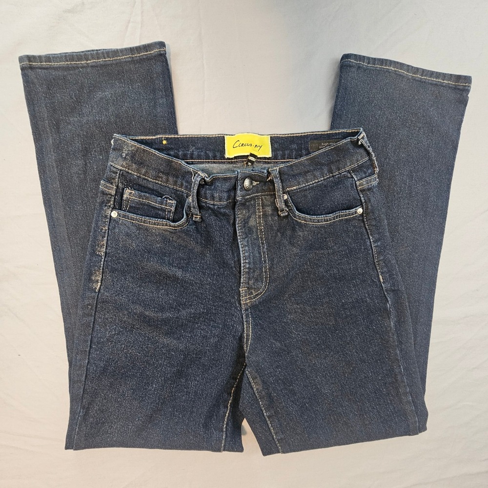 Circus NY Size 25 (meas 26") Coated Shimmery Hi Rise Slim Straight Jeans L626